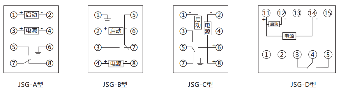 JSG-A型靜態(tài)閃光繼電器內部接線及外引接線圖（正視圖）