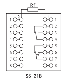 SS-21B型時間繼電器內部接線及外引接線圖片