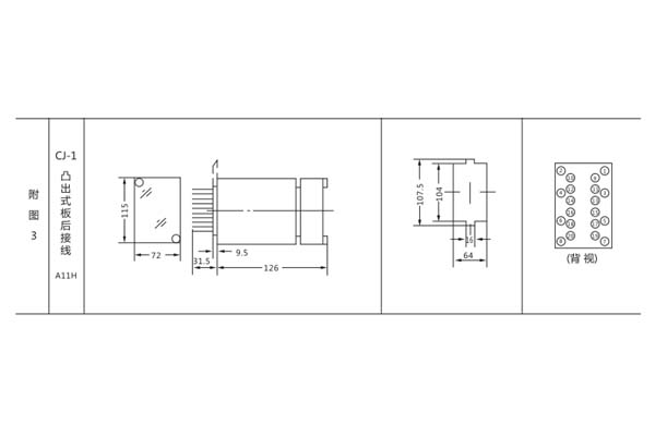 JC-17/1開孔尺寸圖 JC-17/1開孔尺寸圖